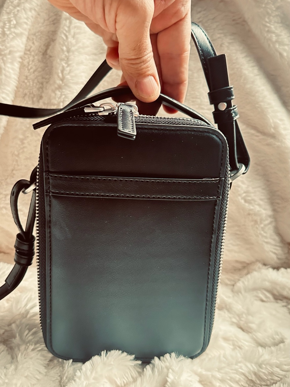 Zara mini Black leather shoulder bag